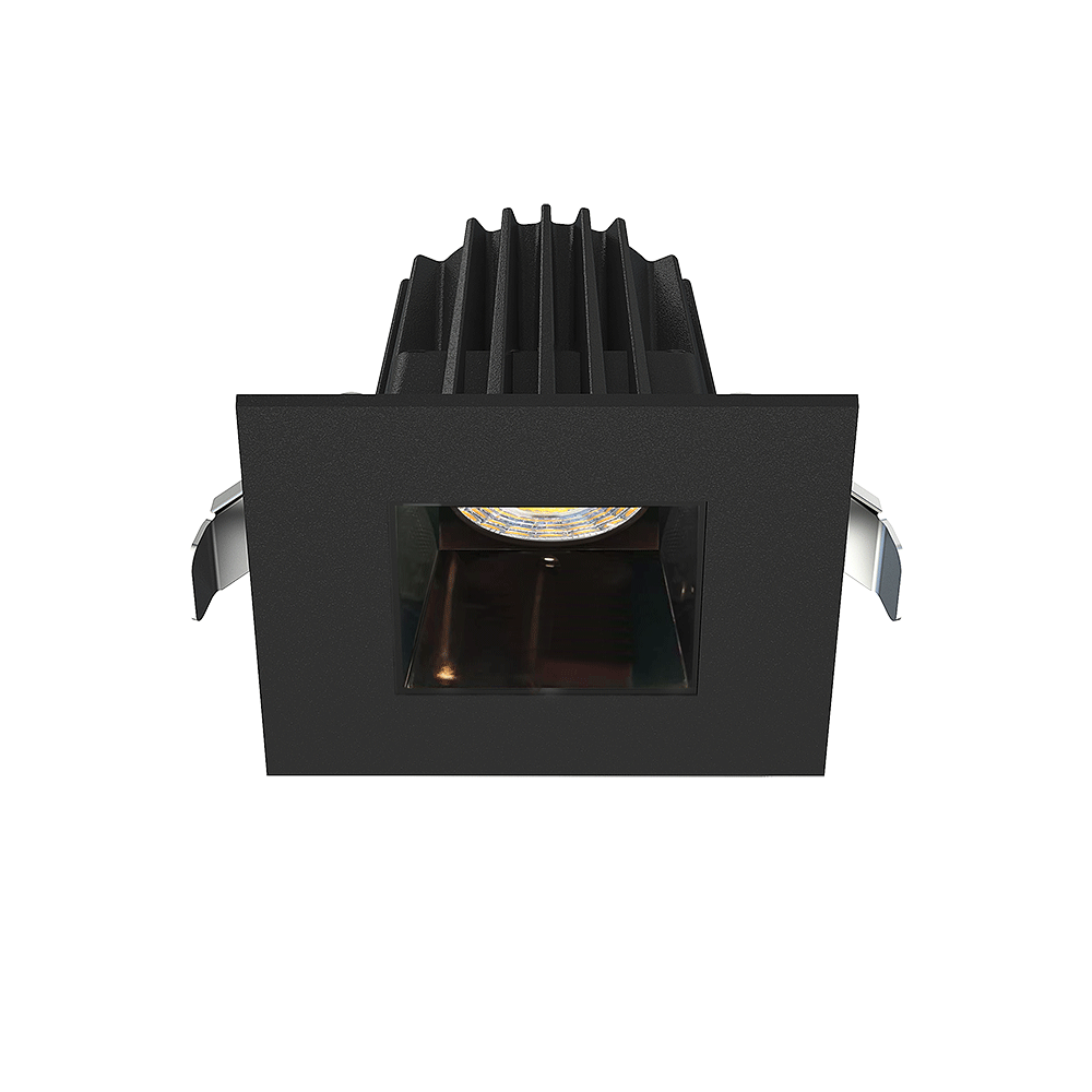 Lotus LED Lights JXL-COB02-S09W-5CCT-BK-2SR-SM-BC - 2 inch Square Recessed Economy LED - 9 Watt - 5CCT - Black Chrome Reflector - Black Trim