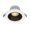 Lotus LED Lights JXL-COB04-R15W-5CCT-WH-4RR-SM-BC - 4 inch Round Recessed Economy LED Downlight - 15 Watt - 5CCT Selectable - Black Chrome Reflector - White Trim