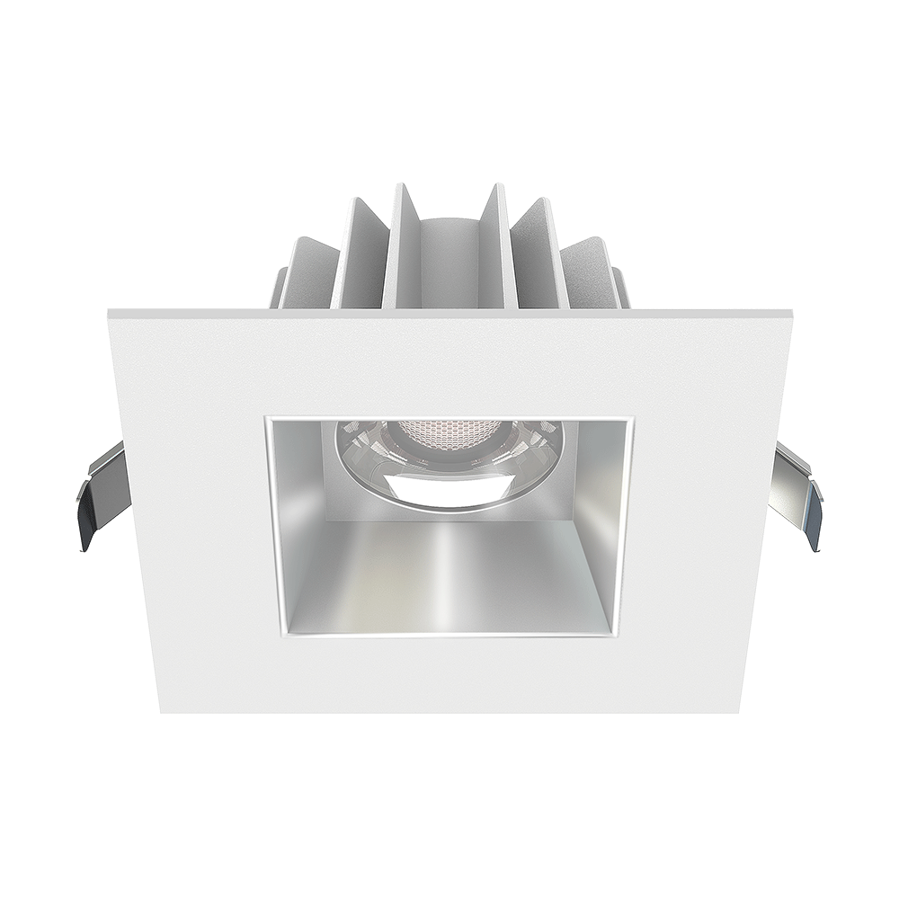 Lotus LED Lights JXL-COB04-S15W-5CCT-WH-4SR-SM-AZ - 4 inch Square Recessed Economy LED Downlight - 15 Watt - 5CCT Selectable - Alzak Reflector - White Trim