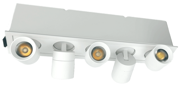 Lotus LED Lights JXL-TXH05-G16W-WH-3000K - 5 LED Rotatable Linear Recessed Downlight - 16 Watt - White Trim - 20 Deg.Beam Spread