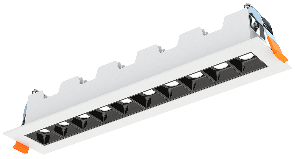 Lotus LED Lights JXL-TXH10-T18W-5CCT-WH-30° - 10 LED Linear Recessed Downlight - 18 Watt - 5CCT Selectable - 0 Reflector - White Trim - 30 Deg.Beam Spread