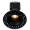Tangra 3" Fixed Round Deep Regressed Invisible Black Trim Reflector Frosted glass 50° 30K CRI95 with  120-347V 0-10V Commercial Driver