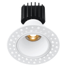 Tangra 3" Fixed Round Deep Regressed Invisible White Trim Reflector Clear glass 20° 30K CRI98 with  120-347V 0-10V Commercial Driver