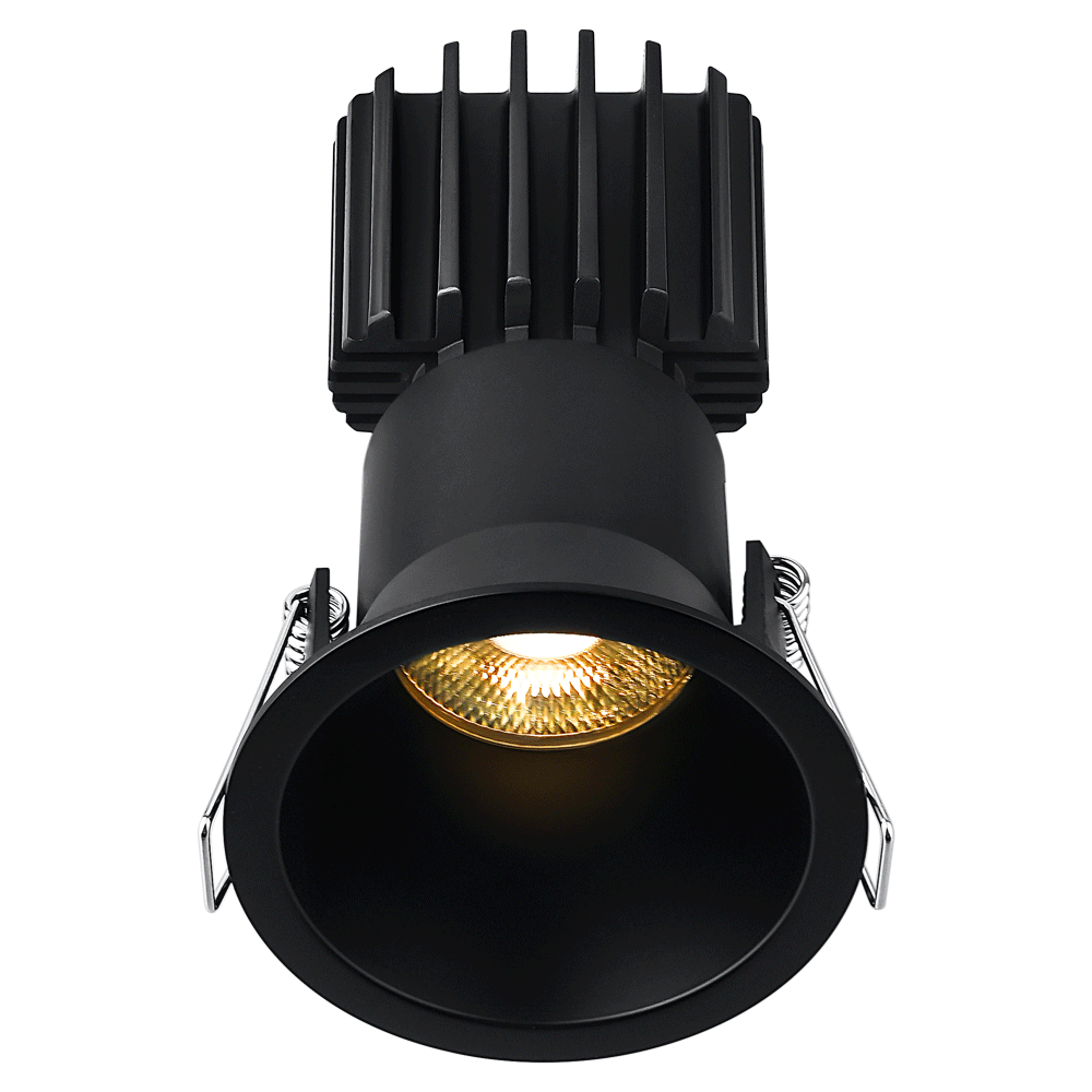 Tangra 3" Fixed Round Deep Regressed Thin Black Trim Lens Black 36° 30K CRI95 with 120V Residential Driver