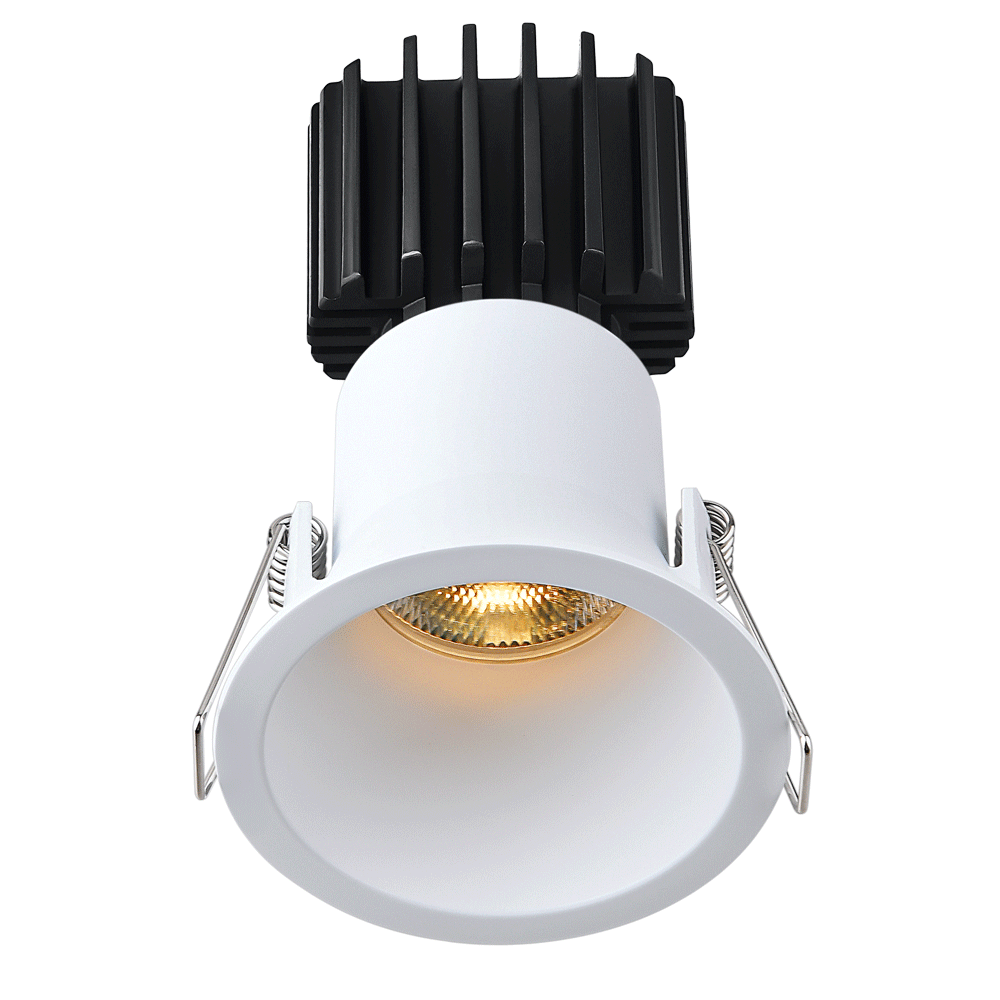 Tangra 3" Fixed Round Deep Regressed Thin White Trim Reflector Semi-frosted glass 20° 5CCT CRI98 with 120V Residential Driver