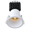 Tangra 3" Fixed Round Deep Regressed Thin White Trim Reflector Frosted glass 50° 30K CRI98 with 120V Commercial Driver