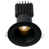 Tangra 3" Fixed Round Deep Regressed Wide Black Trim Lens Black 50° 30K CRI98 with  120-347V 0-10V Commercial Driver