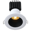 Tangra 3" Fixed Round Deep Regressed Wide White-Black Duo Trim Lens Black 50° 4CCT+DTW 35K to 27K CRI90 with 120V Commercial Driver