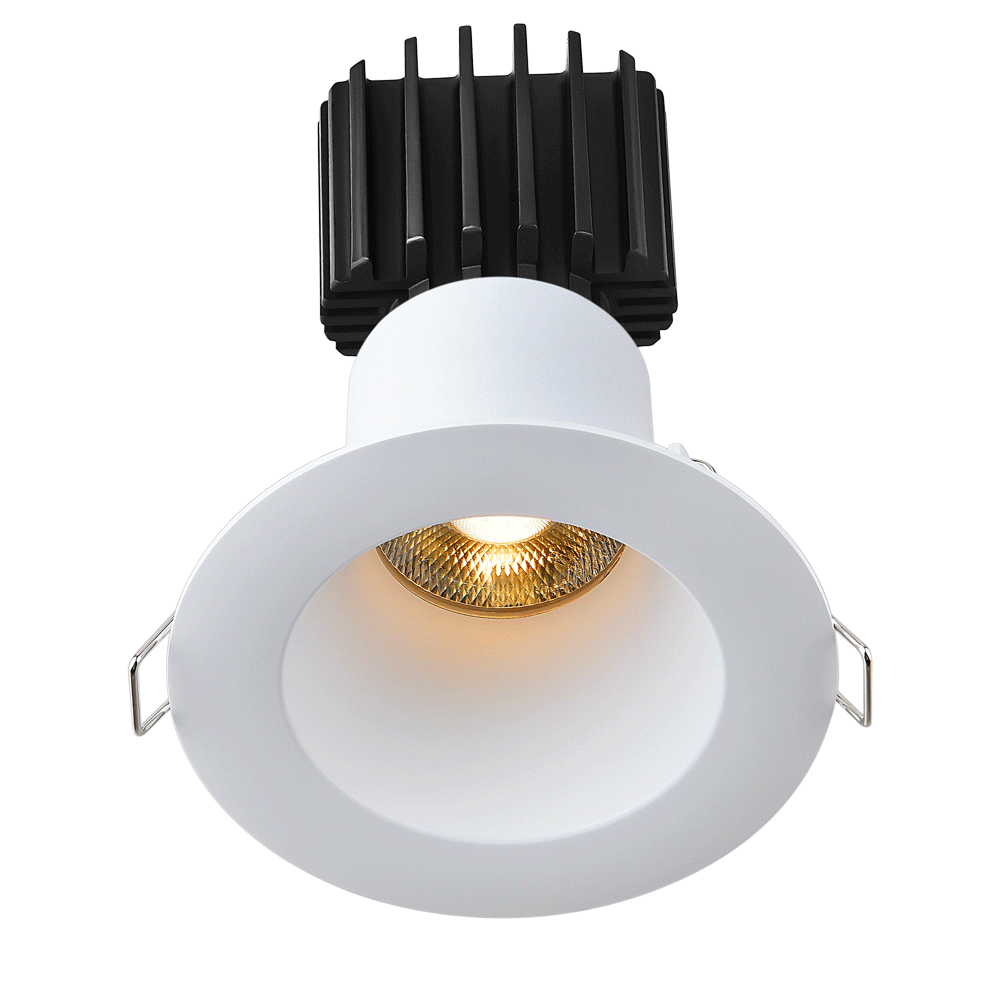 Tangra 3" Fixed Round Deep Regressed Wide White Trim Lens White 50° DTW 30K to 18K CRI95 with  120-347V 0-10V Residential Driver