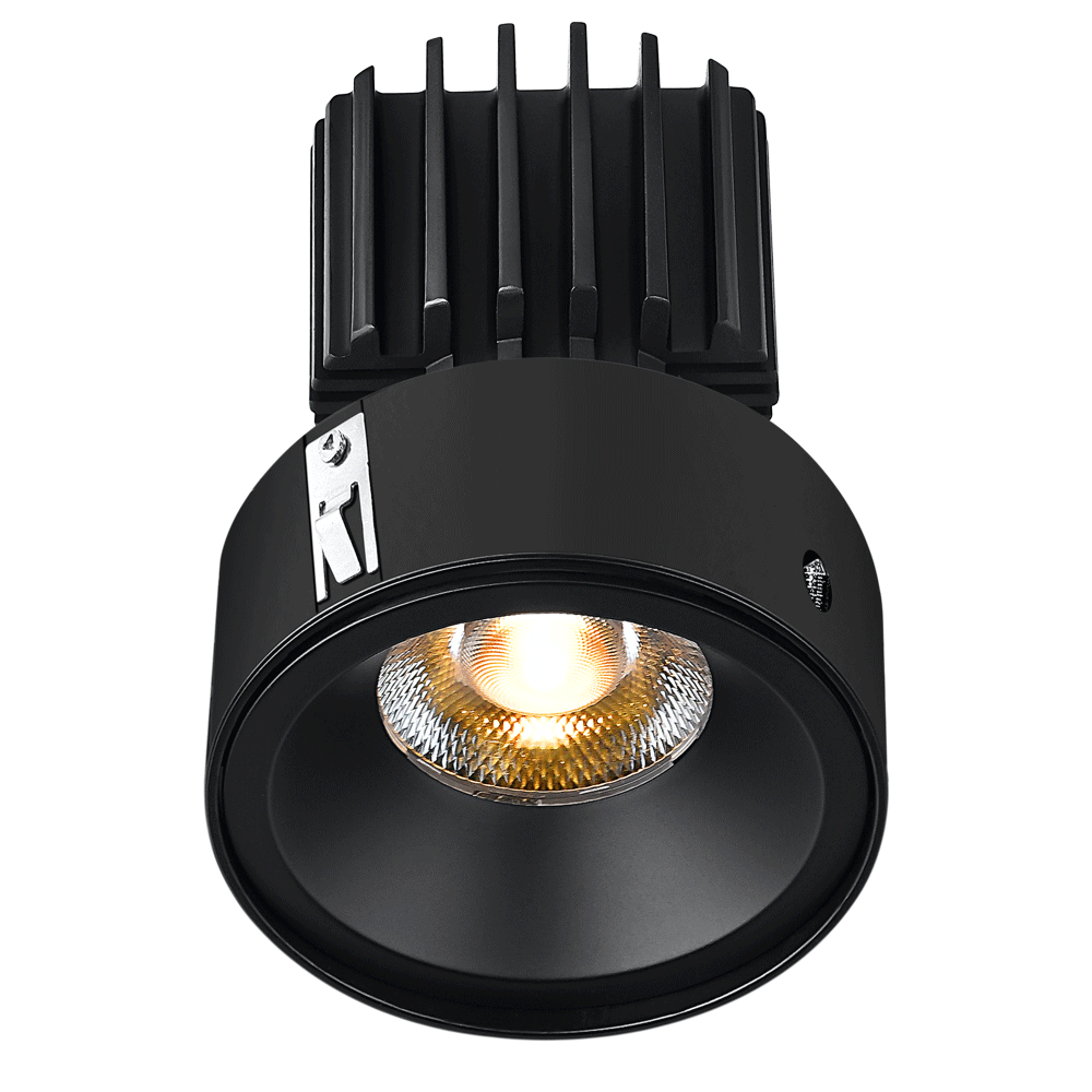 Tangra 3" Fixed Round Recessed Invisible Flangeless Black Trim Lens Black 36° 30K CRI95 with 120-347V 0-10V Dimmable Commercial Driver
