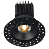 Tangra 3" Fixed Round Recessed Invisible Black Trim Reflector Clear glass 20° 30K CRI95 with 120-347V 0-10V Dimmable Residential Driver