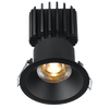Tangra 3" Fixed Round Recessed Thin Black Trim Reflector Semi-frosted glass 20° DTW 30K to 18K CRI95 with 120-347V-0-10V-Dimmable Commercial Driver