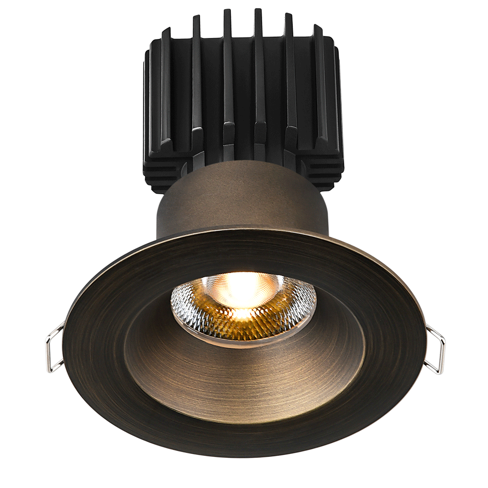 Tangra 3" Fixed Round Recessed Wide Bronze Trim Lens Black 50° 5CCT CRI95 with 120V Residential Driver