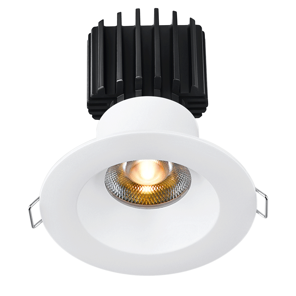 Tangra 3" Fixed Round Recessed Wide Alzak Trim Reflector Frosted glass 50° 5CCT CRI95 with 120V Commercial Driver