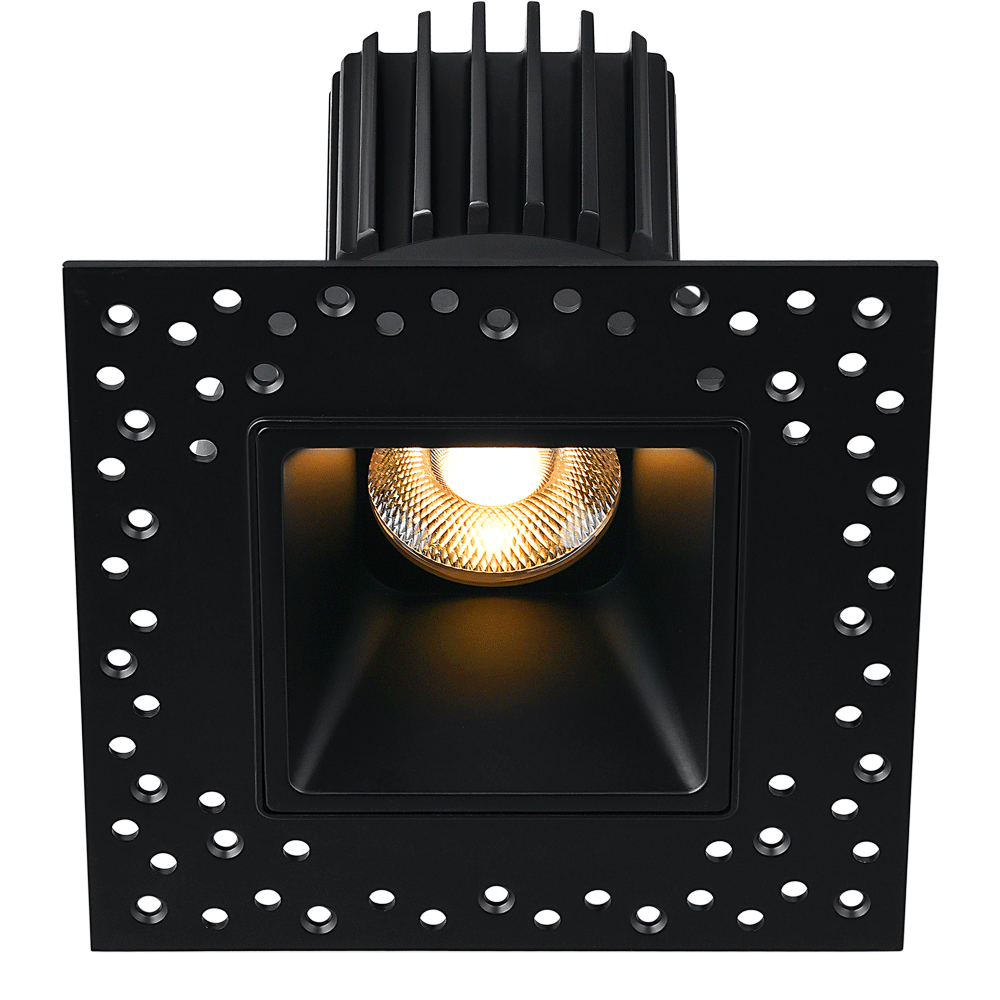 Tangra 3" Fixed Square Deep Regressed Invisible Black Trim Reflector Clear glass 36° 30K CRI98 with 120V Residential Driver