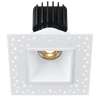 Tangra 3" Fixed Square Deep Regressed Invisible White Trim Lens White 50° 5CCT CRI95 with 120V Residential Driver