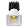 Tangra 3" Fixed Square Deep Regressed Thin White Trim Reflector Frosted glass 50° 5CCT CRI98 with 120V Commercial Driver