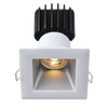 Tangra 3" Fixed Square Deep Regressed Wide Alzak Trim Reflector Clear glass 36° 5CCT CRI95 with 120-347V 0-10V Dimmable Residential Driver