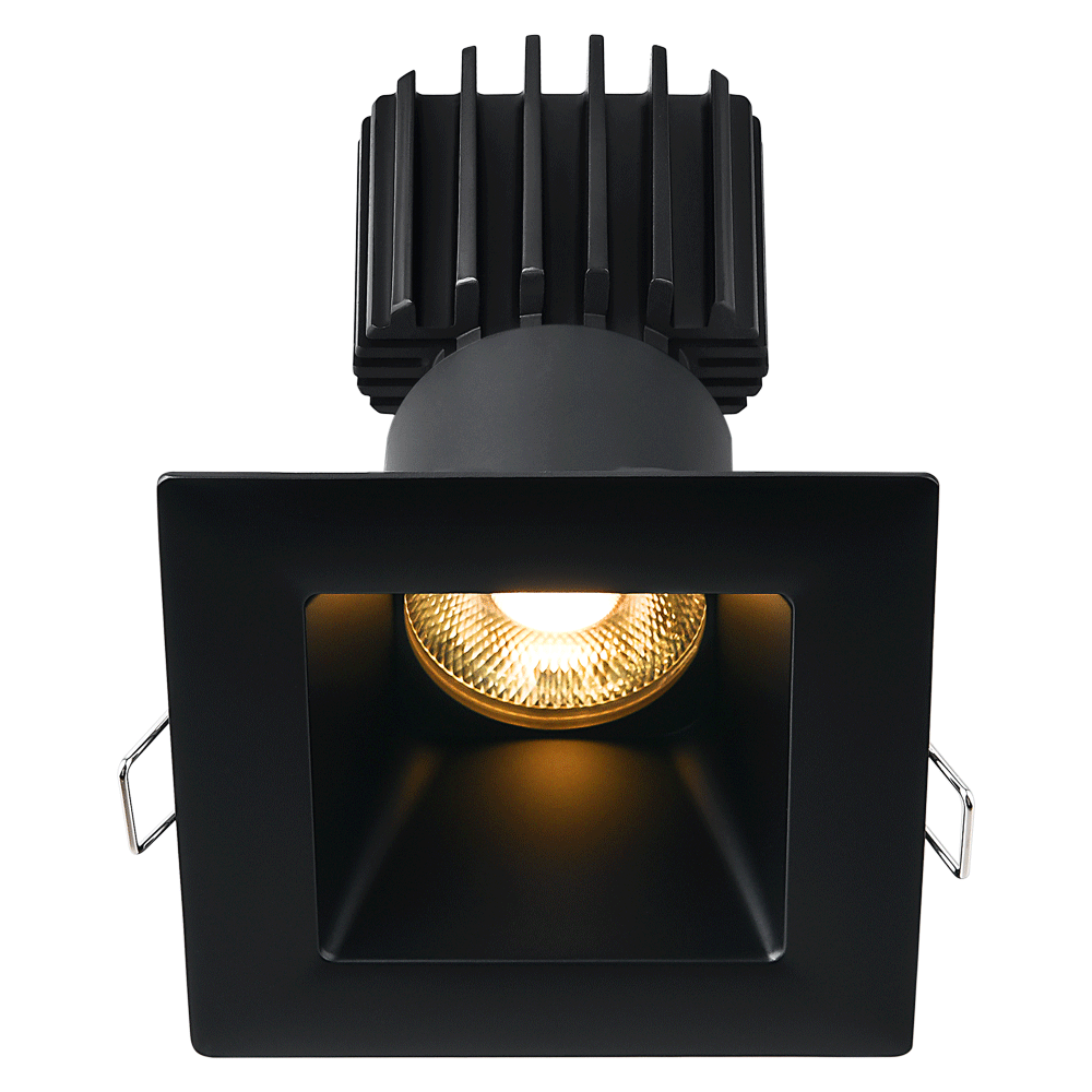 Tangra 3" Fixed Square Deep Regressed Wide Black Trim Reflector Semi-frosted glass 20° 30K CRI95 with 120V Commercial Driver