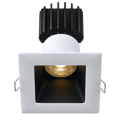 Tangra 3" Fixed Square Deep Regressed Wide White-Black Duo Trim Lens Black 50° 5CCT CRI95 with 120-347V 0-10V Dimmable Commercial Driver