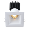 Tangra 3" Fixed Square Deep Regressed Wide White Trim Reflector Clear glass 36° DTW 30K to 18K CRI95 with 120V Commercial Driver