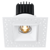 Tangra 3" Fixed Square Recessed Invisible White Trim Reflector Clear glass 20° DTW 30K to 18K CRI95 with 120V Residential Driver
