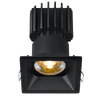 Tangra 3" Fixed Square Recessed Thin Black Trim Reflector Clear glass 20° DTW 30K to 18K CRI95 with 120-347V 0-10V Dimmable Residential Driver