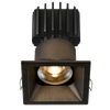 Tangra 3" Fixed Square Recessed Thin Bronze Trim Reflector Frosted glass 60° 30K CRI95 with 120V Residential Driver