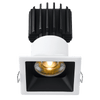 Tangra 3" Fixed Square Recessed Thin White-Black Duo Trim Reflector Clear glass 36° 5CCT CRI95 with 120V Residential Driver