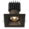 Tangra 3" Fixed Square Recessed Wide Bronze Trim Lens Black 36° 5CCT CRI95 with 120V Residential Driver