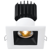 Tangra 3" Fixed Square Recessed Wide White-Black Duo Trim Reflector Frosted glass 60° 4CCT+DTW 35K to 27K CRI90 with 120-347V 0-10V Dimmable Commercial Driver