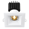 Tangra 3" Fixed Square Recessed Wide White-Black Duo Trim Reflector Clear glass 20° 5CCT CRI98 with 120-347V 0-10V Dimmable Residential Driver