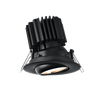 Tangra 3" Gimbal Round Flat Wide Black Trim Reflector Semi-frosted glass 20° 30K CRI95 with 120-347V 0-10V Dimmable Residential Driver