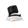 Tangra 3" Gimbal Round Flat Wide White Trim Reflector Frosted glass 60° 30K CRI98 with 120-347V 0-10V Dimmable Commercial Driver