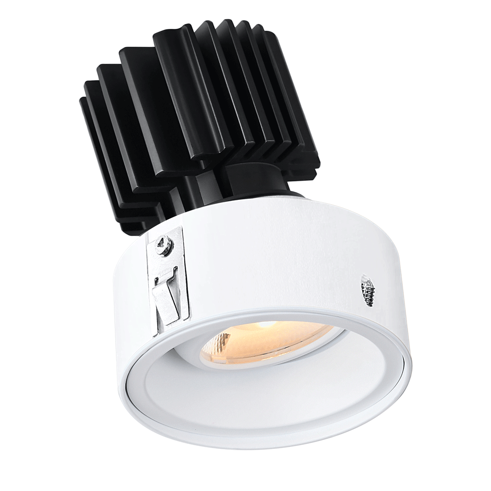 Tangra 3" Gimbal Round Recessed Invisible Flangeless White Trim Lens White 50° DTW 30K to 18K CRI95with 120-347V 0-10V Dimmable Commerce Residential Driver