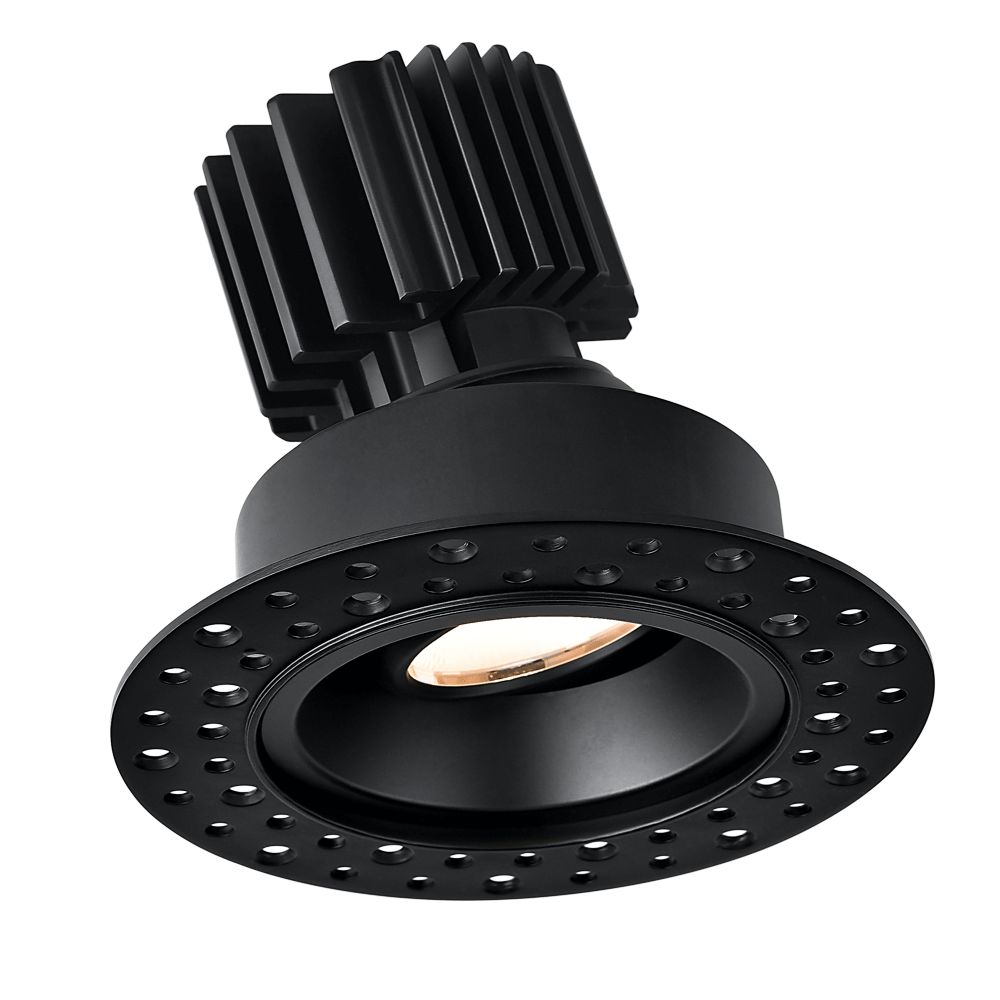Tangra 3" Gimbal Round Recessed Invisible Black Trim Reflector Clear glass 36° DTW 30K to 18K CRI95 with 120-347V 0-10V Dimmable Residential Driver