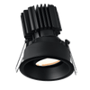 Tangra 4" Gimbal Round Sloped Wide Black Trim Reflector Semi-frosted glass 20° 30K CRI95 with 120-347V 0-10V Dimmable Commercial Driver