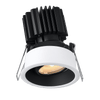Tangra 3" Gimbal Round Recessed Thin White-Black Duo Trim Reflector Clear glass 20° 5CCT CRI98 with 120-347V 0-10V Dimmable Residential Driver