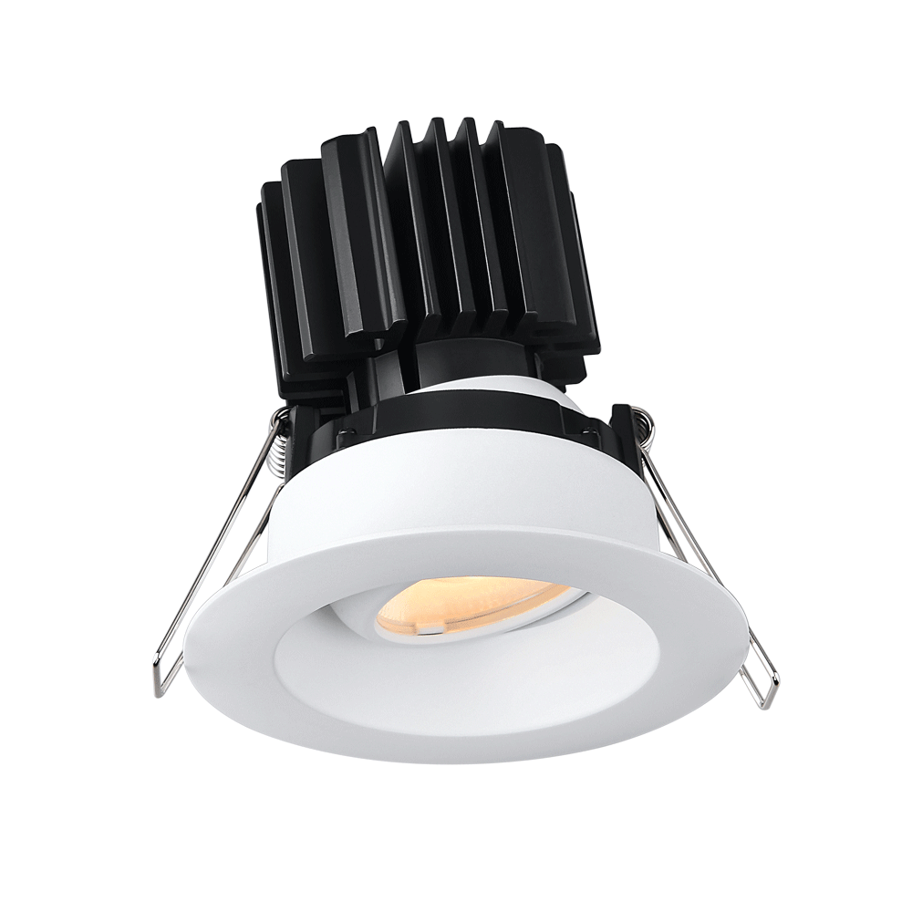 Tangra 3" Gimbal Round Recessed Wide White Trim Reflector Frosted glass 60° 5CCT CRI98 with 120V Residential Driver