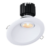 Tangra 4" Gimbal Round Sloped Wide White Trim Lens White 24° 30K CRI95 with 120-347V 0-10V Dimmable Commercial Driver