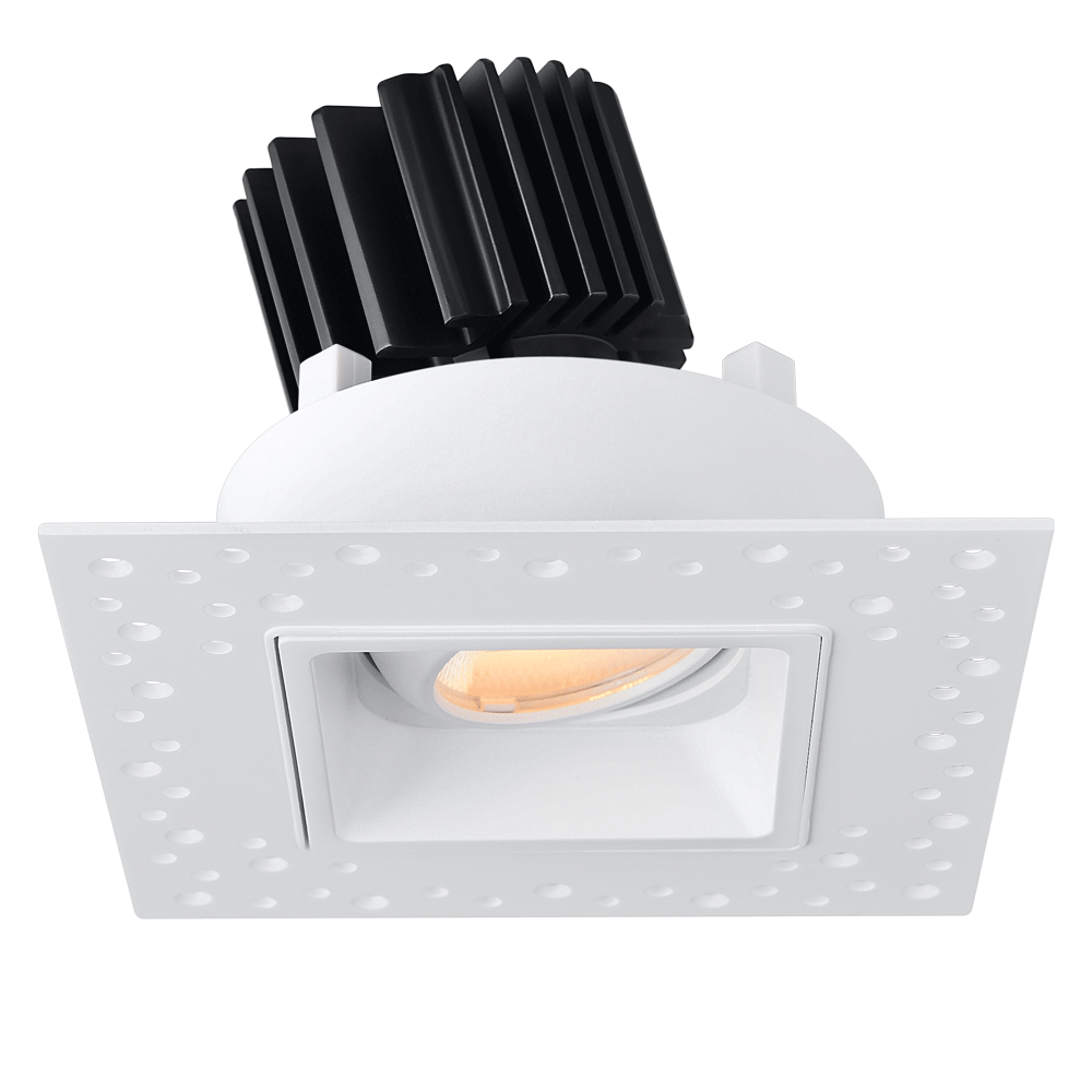 Tangra 3" Gimbal Square Invisible White Trim Lens White 50° 30K CRI95with 120-347V 0-10V Dimmable Commercial Driver
