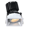 Tangra 3" Gimbal Square Recessed Thin Alzak Trim Reflector Clear glass 20° DTW 30K to 18K CRI95 with 120-347V 0-10V Dimmable Commercial Driver