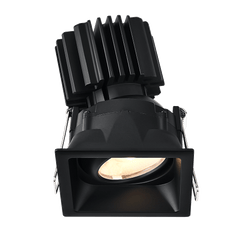 Tangra 3" Gimbal Square Recessed Thin Black Trim Reflector Semi-frosted glass 36° 30K CRI98 with 120V Residential Driver