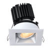 Tangra 3" Gimbal Square Recessed Wide Alzak Trim Reflector Semi-frosted glass 36° DTW 30K to 18K CRI95 with 120V Residential Driver