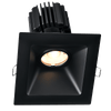 Tangra 4" Gimbal Square Sloped Wide Black Trim Lens Black 50° DTW 30K to 18K CRI95 with 120-347V 0-10V Dimmable Commercial Driver