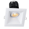 Tangra 4" Gimbal Square Sloped Wide White Trim Reflector Frosted glass 60° 4CCT+DTW 35K to 27K CRI90 with 120V Residential Driver