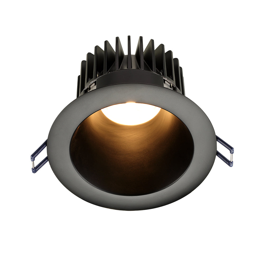Lotus LED Lights LD4R-50K-HO-4R-BR-BT-15D 4 inch Round Deep Regressed LED Downlight High Output 18W 5000K - 15 Deg. Beam Angle - Black Reflector Black Trim