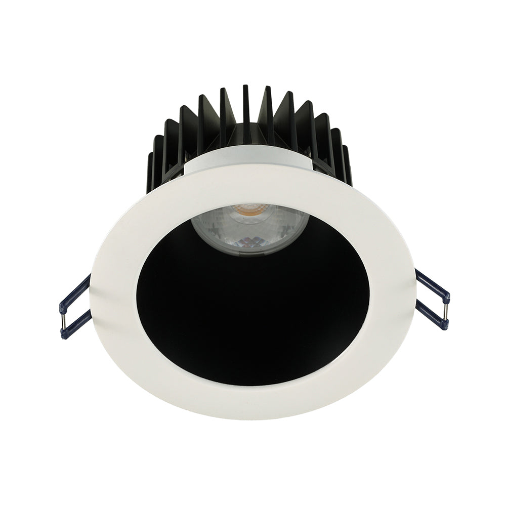 Lotus LED Lights LD4R-50K-HO-4R-BR-WT-60D 4 inch Round Deep Regressed LED Downlight High Output 18W 5000K - 60 Deg. Beam Angle - Black Reflector White Trim