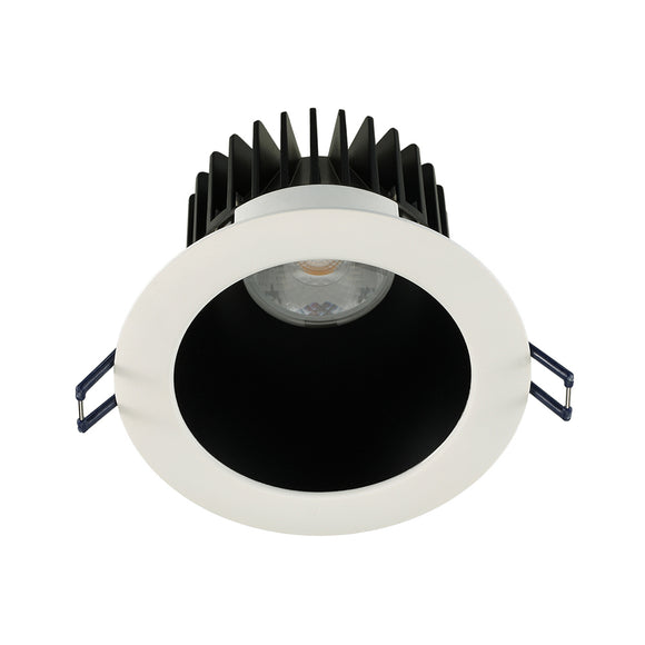 Lotus LED Lights LD4R-5CCT-HO-4R-BR-WT-15D 4 inch Round Deep Regressed LED Downlight High Output 18W 5CCT 27-30-35-40-50K - 15 Deg. Beam Angle - Black Reflector White Trim