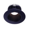 Lotus LED Lights LD4R-30K-4R-CPL-BK 4 inch Round Corrosion Resistant Deep Regressed LED Downlight 15W 3000K - 30 Deg. Beam Angle - Polycarbonate Black Trim